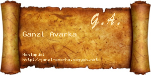 Ganzl Avarka névjegykártya